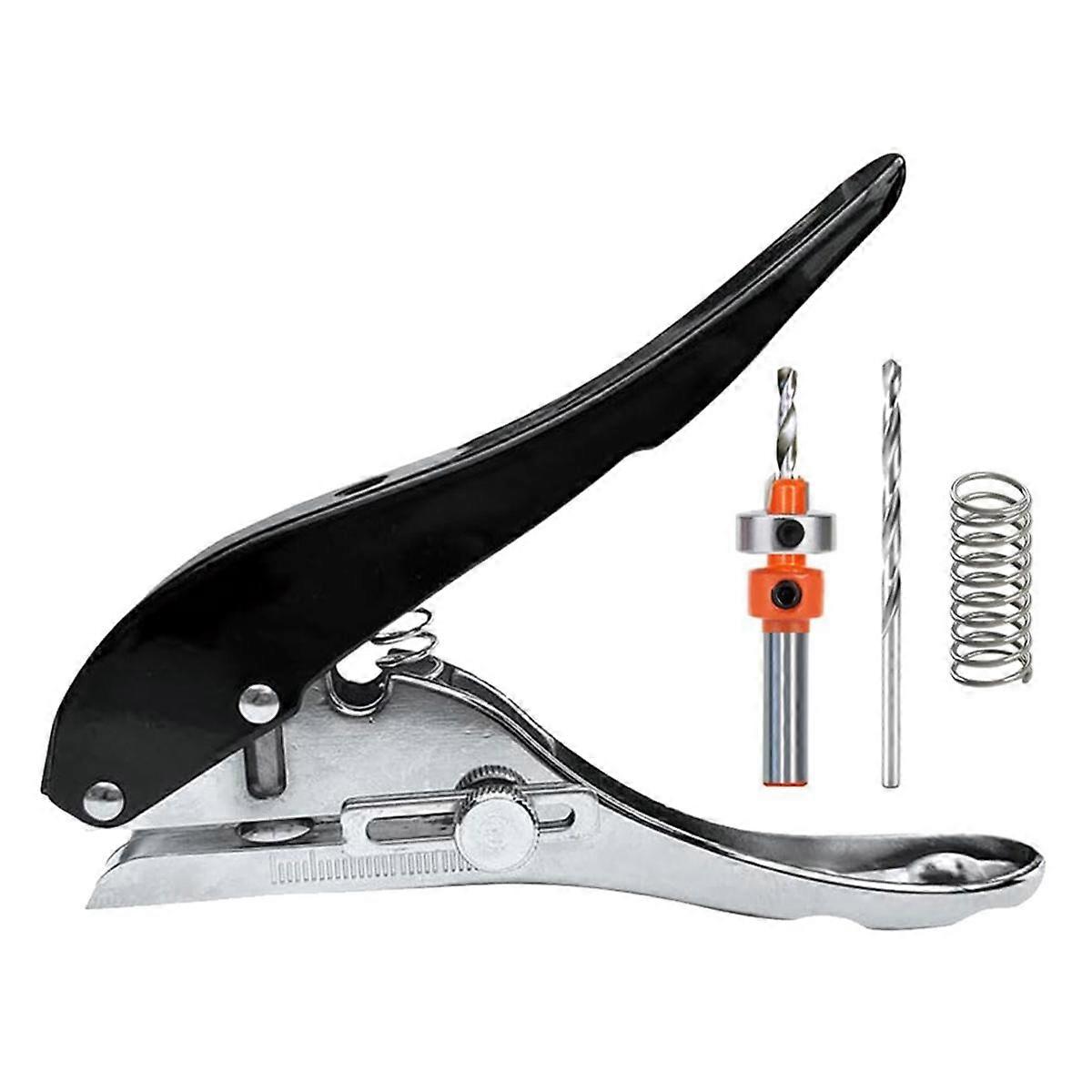 Portable Hole Punch Tool, Single Hole Puncher for Paper Plastic Cardboard, Heavy Duty Single Hole P