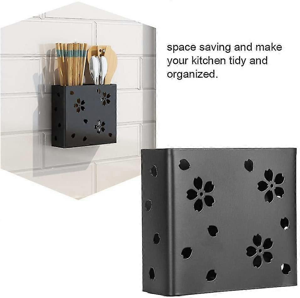 Kitchen Utensil Holder, Kitchen Utensil Holder Cutlery Holder Drainer Wall Rack For Forks Spoons Chopsticks