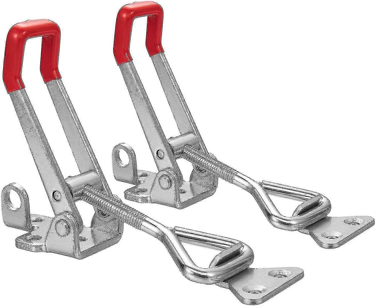 2pcs Heavy Duty Adjustable Toggle Latch Clamp With Lock Hole 660lbs Holding Capacity Large Pull Action Latch