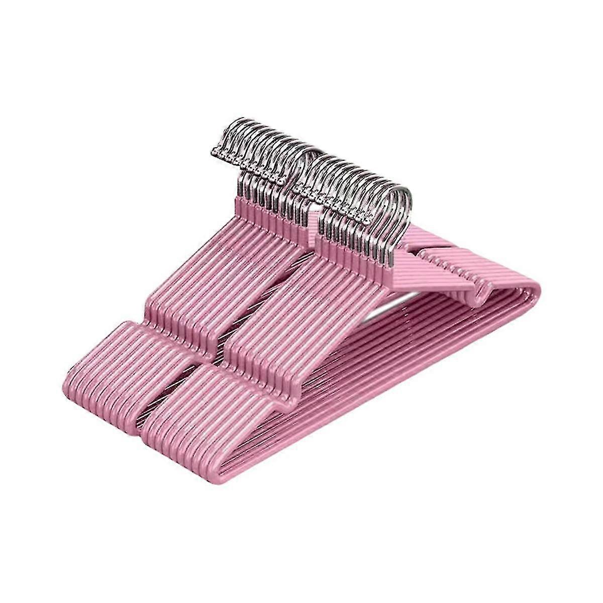 Kleiderbügel mit rutschfestem Design, spurlose Kleiderständer, robuste strapazierfähige Kleiderbügel rosa