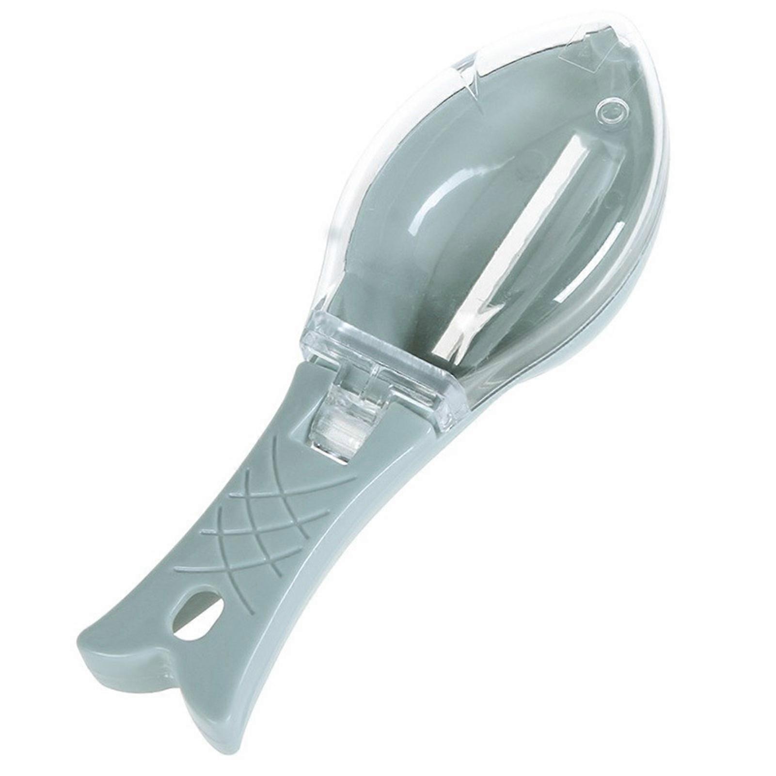 Fish Scaler Convenient Fish Scale Remover Cleaner Fish Shape Scraper with Storage Container for Home Kitchen KAESI