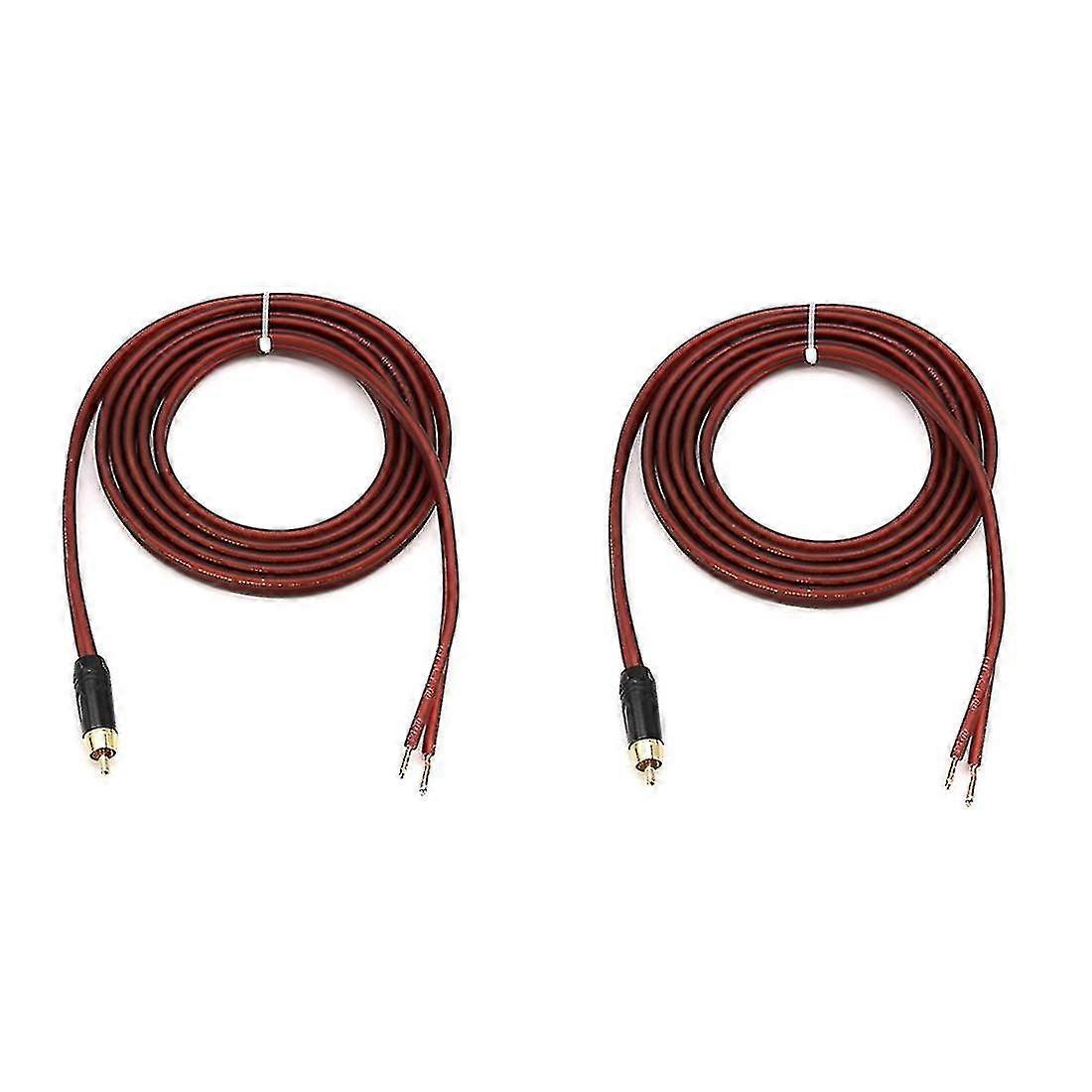 2Pcs Speaker Cable Bare Wire Speaker Wire to Plug,Replace Plug Connector Adapter to Bare Wire Open Audio