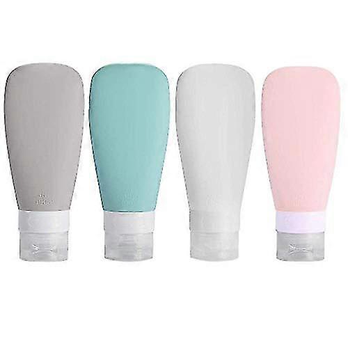 4 Pcs Silicone Travel Bottle Leak Proof Squeezable Travel Accessories Toiletries Containers