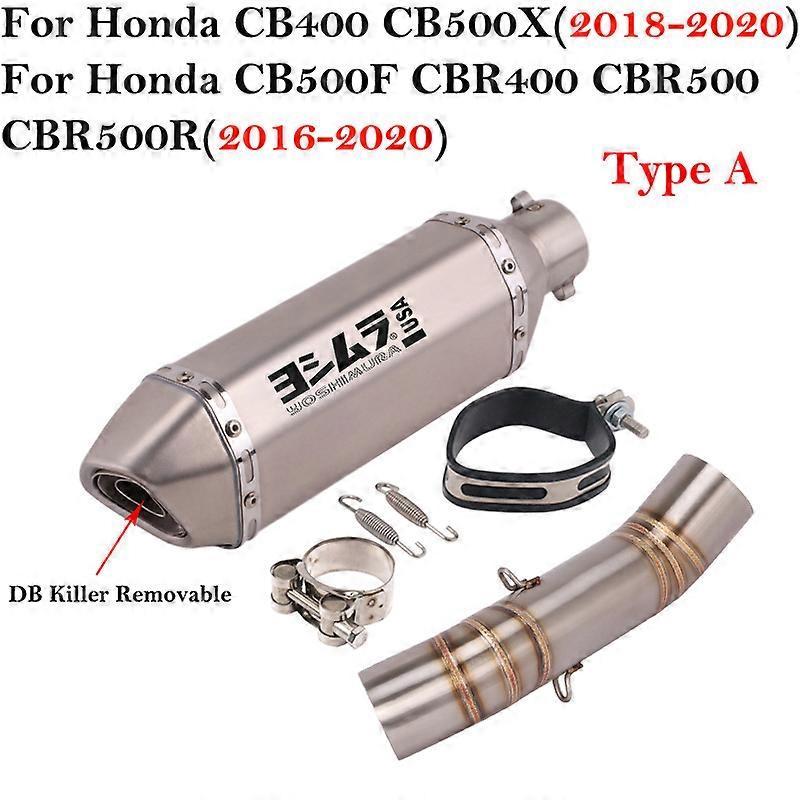 For Honda CB400 CBR400 CB500F CB500X CBR500 CBR500R Motorcycle Yoshimura Carbon Exhaust Middle Link Pipe GP Muffler DB Killer
