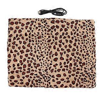 Heating Pad Washable Foldable 3 Temperature Adjustable USB Charging Pet Heated Pad for Cat Dog Leopard Print