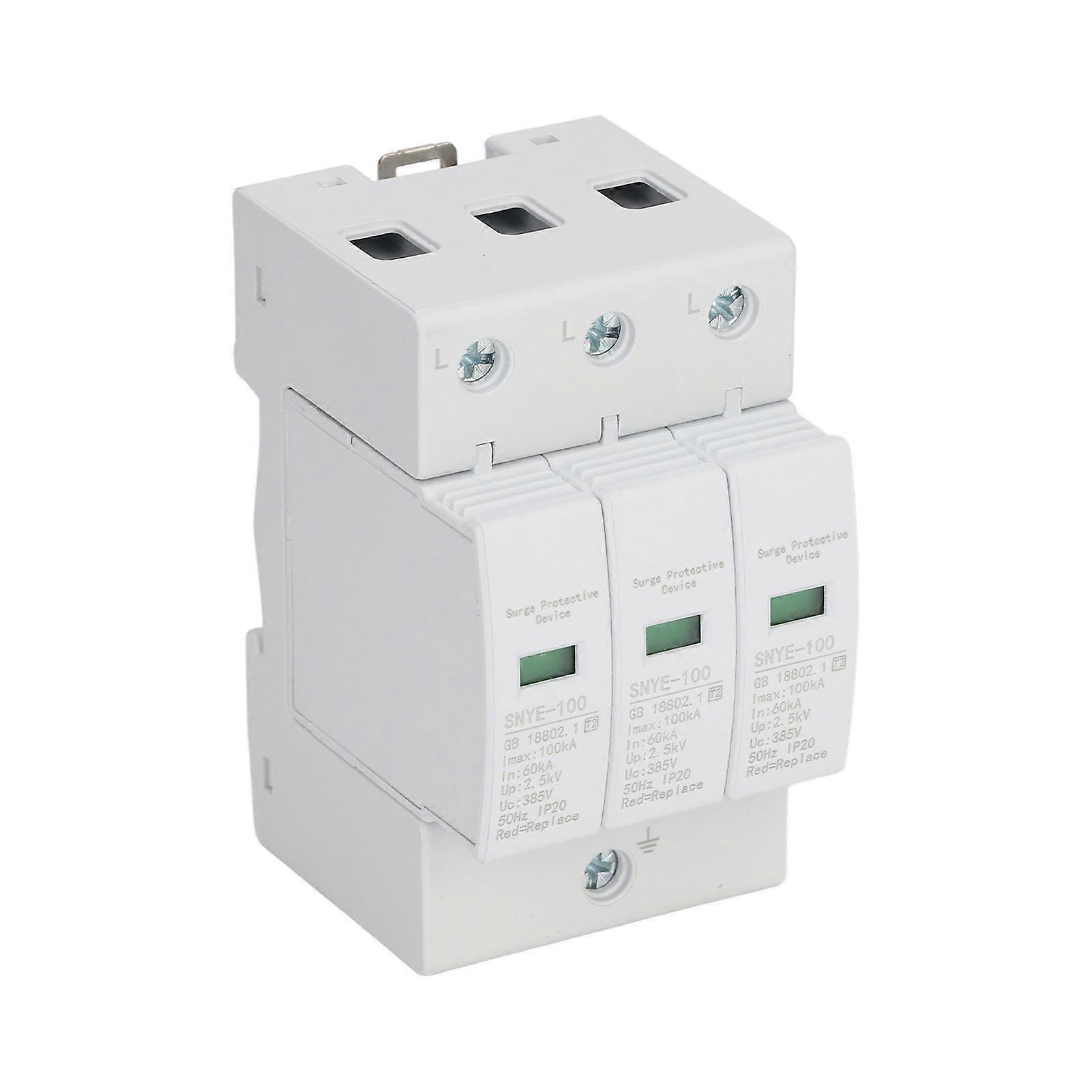 Surge Protective Device 100KA Voltage Protection Arrester Protector for Distribution Box 3P 385V
