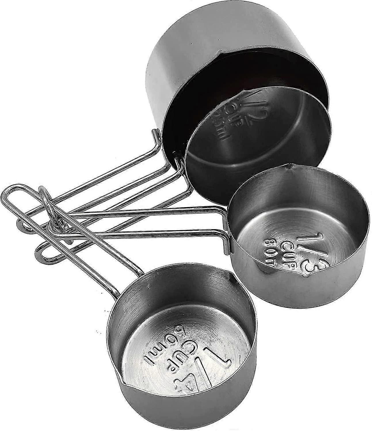 4pcs Measuring Cups Set (silver-4pcs) 6.5*3.43 Inches