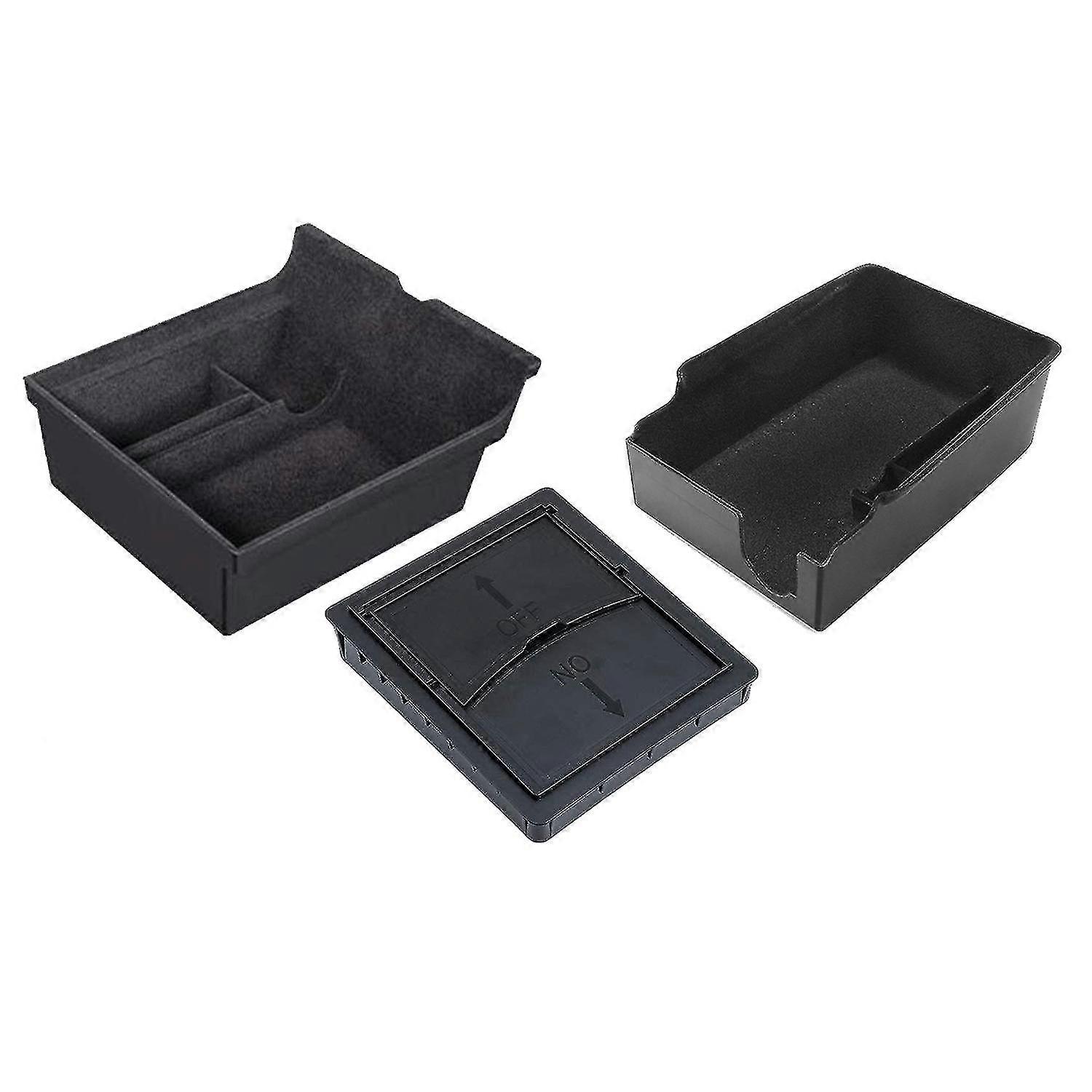 3pcs Center Console Organizer Tray Fit For 2021 Tesla Model 3/y Armrest Cubby Drawer Storage Box Ac