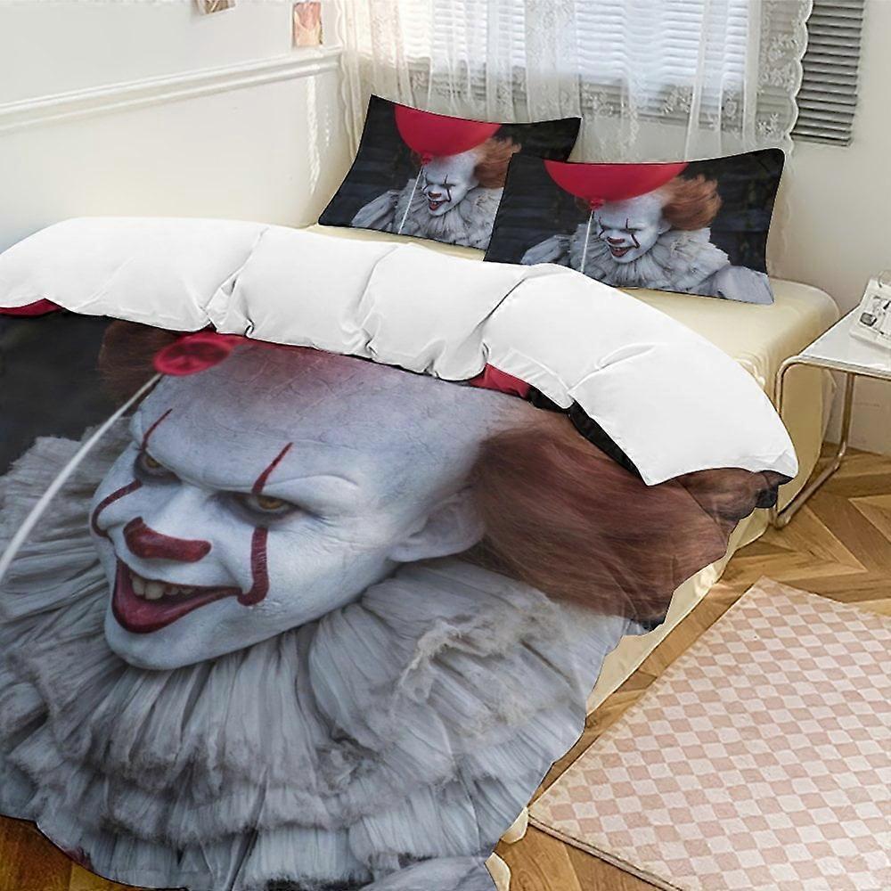 v1885 Lençóis Cama Pennywise Conjunto de Cama de 3 Peças Conjunto de Cama Macio Quente E Confortável Conjunto De Cama Com 1 Capa De Edredom E 2 Fronhas Lençóis yuq1885