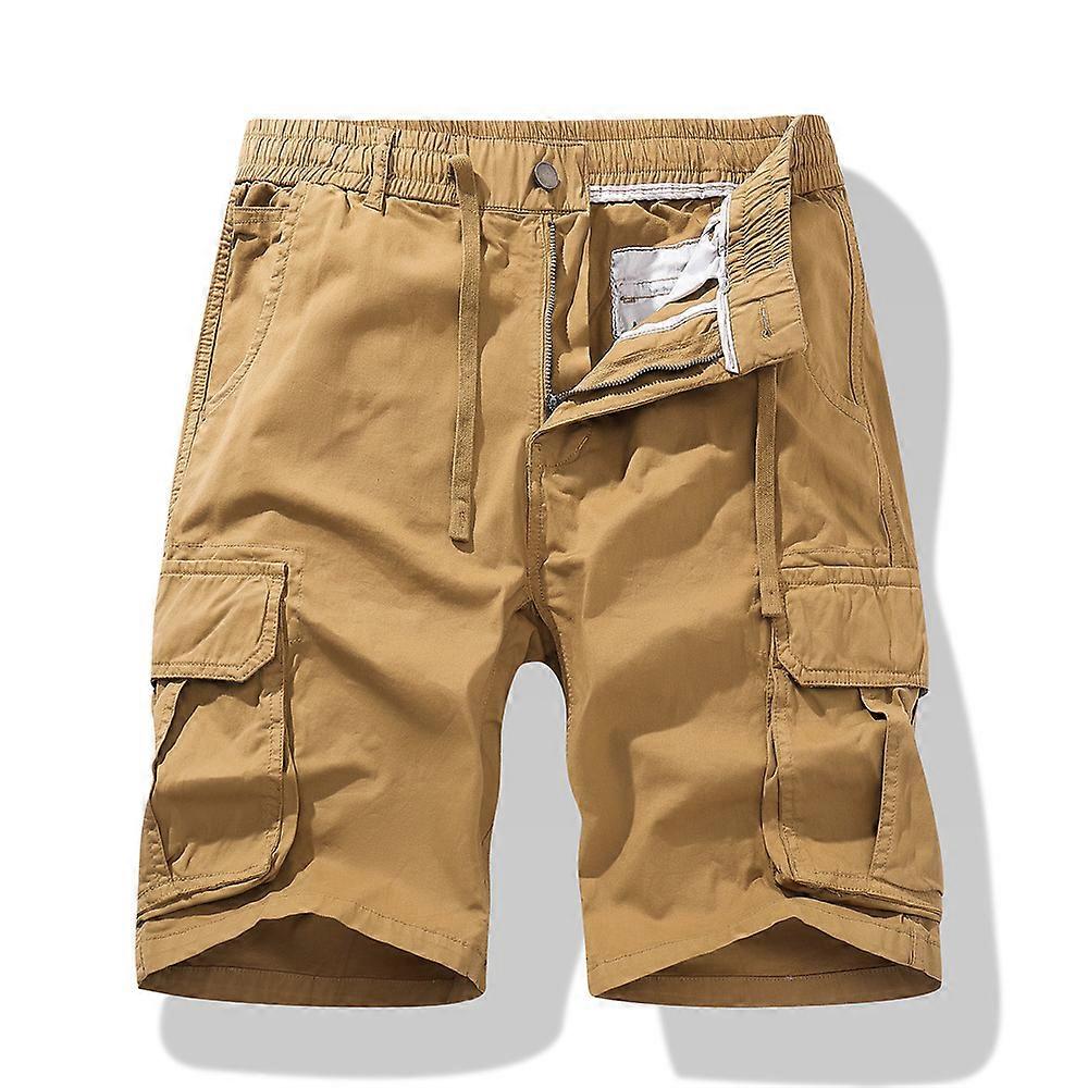 Shorts Men Men's Cargo Shorts Plus Size Elastic Waist Drawstring Cargo Short Pants Lightweight Zipper Button Multi