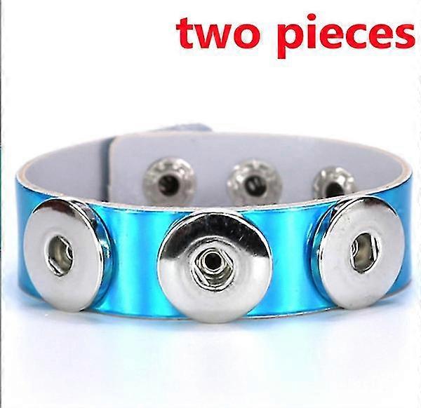Fashion Outlet Men's And Women's Laser Pu Leather Bracelet Diy Personalized Ethnic Style Button Button Bracelet Two Pieces