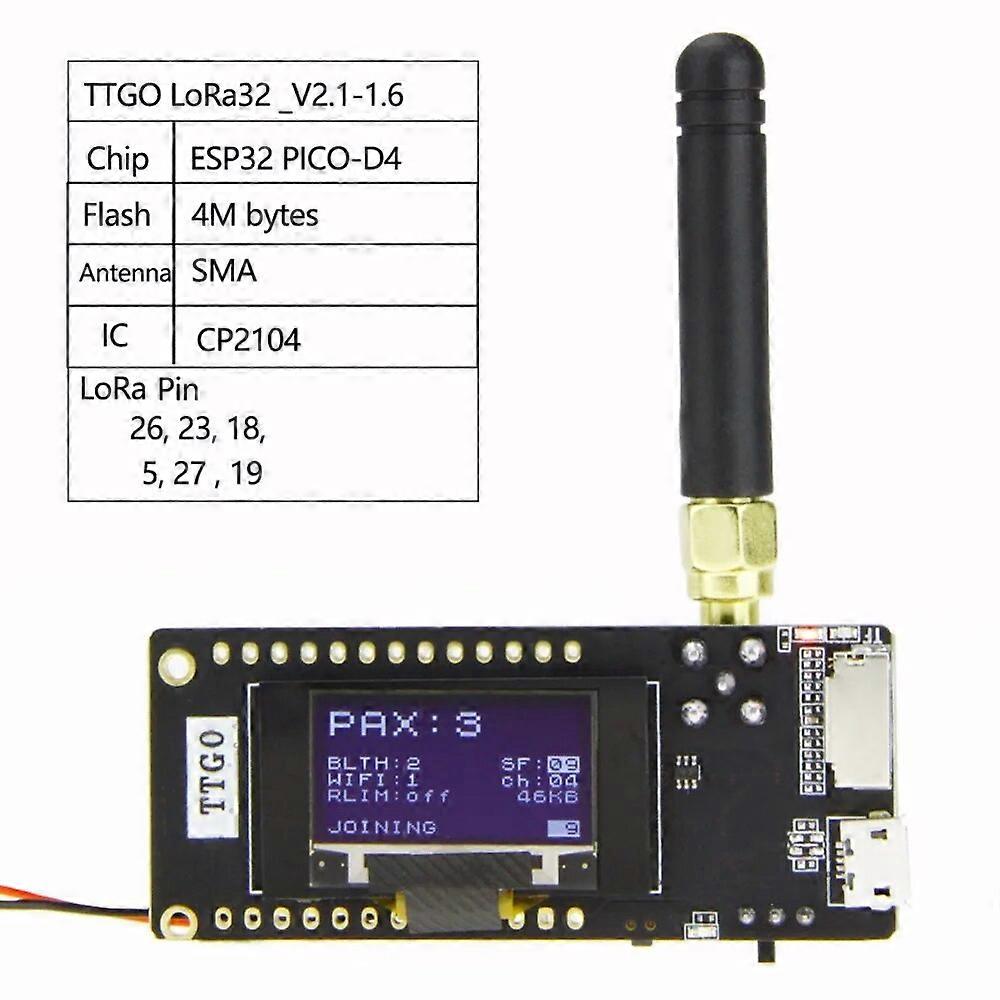 TTGO ESP32-Paxcounter LoRa32 V2.1 1.6 Version 433/868/915MHZ LoRa ESP-32 OLED 0,96 Zoll SD-Karte Bluetooth WIFI Modul