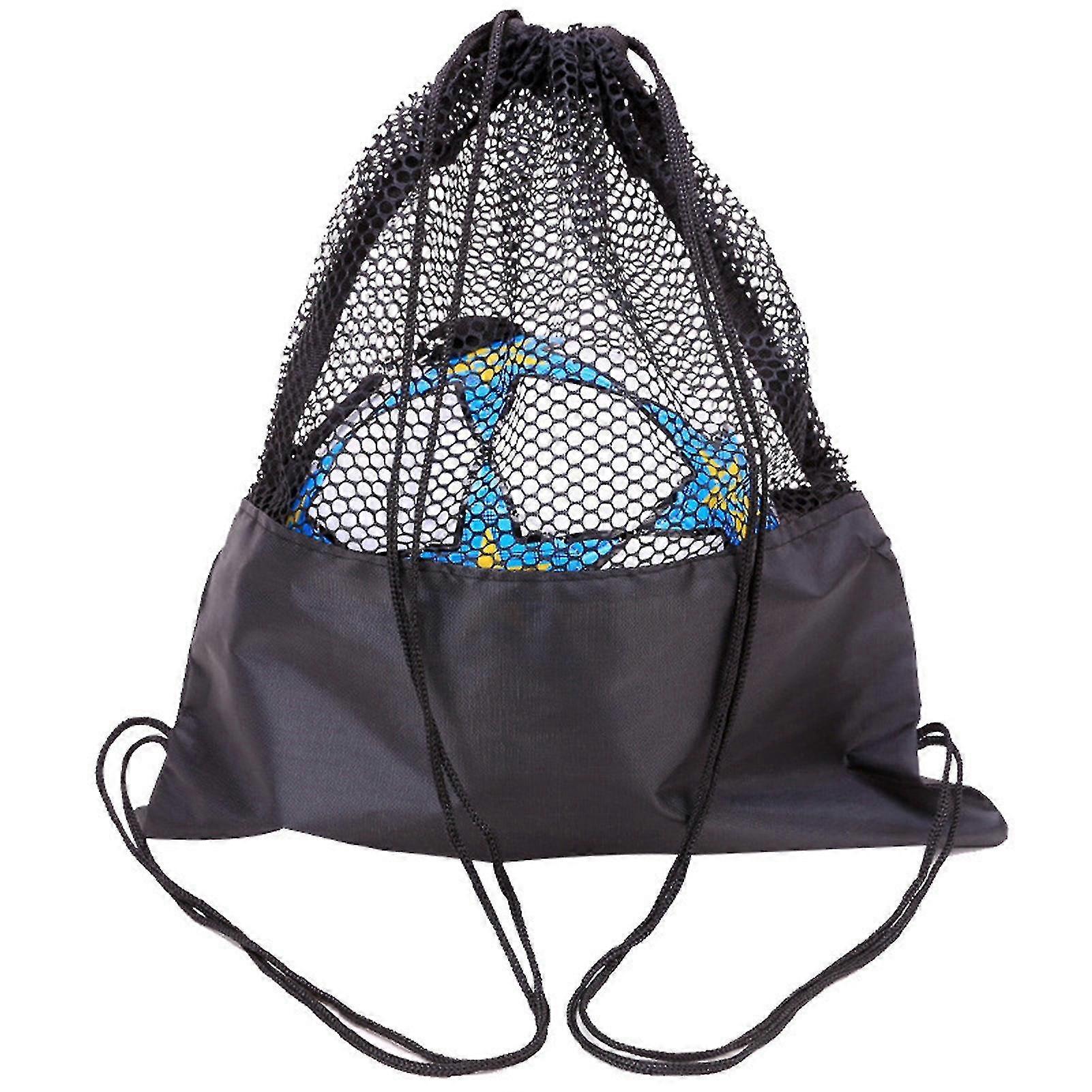 Basketball Bag Mesh Surface Large Capacity Wear-resistant Adjustable Strap Strong Load-bearing Storage A Ball Foldable Drawstring Storage Bag Mesh Pac