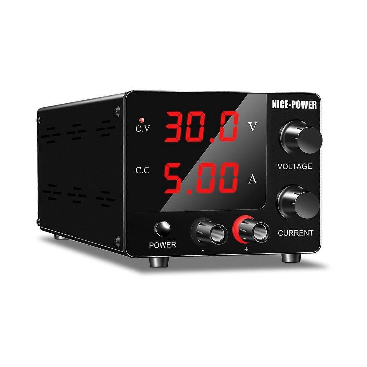 DC Power Supply Variable, 30V 5A Adjustable Switching Regulated Power Supply with Encoder, LED Dis