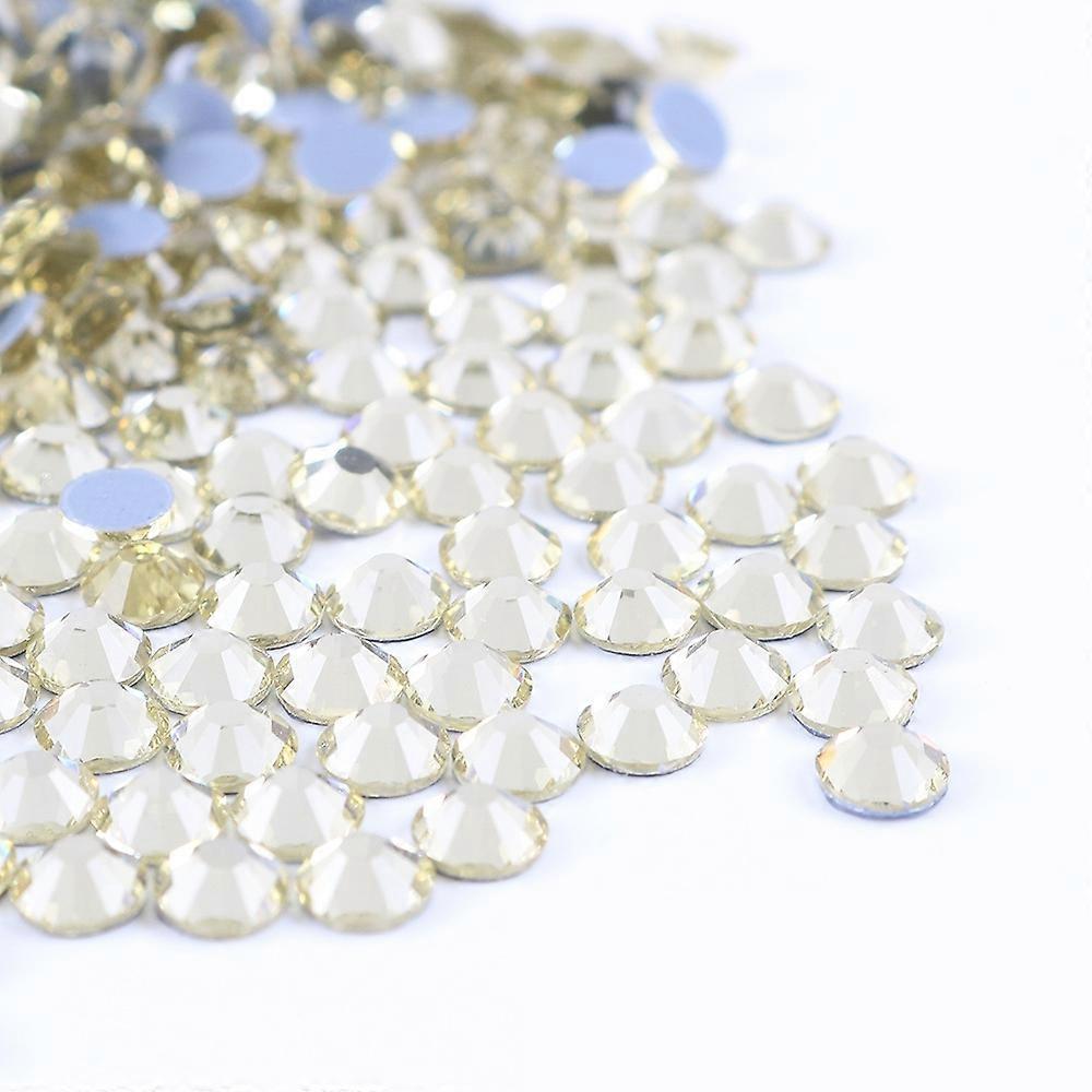 Hotfix Rhinestones Bulk for Crafts Clothes DIY Decoration, Light Yellow (2-6mm) 288pcs/1440pcs Flat Back Crystal Round Gems