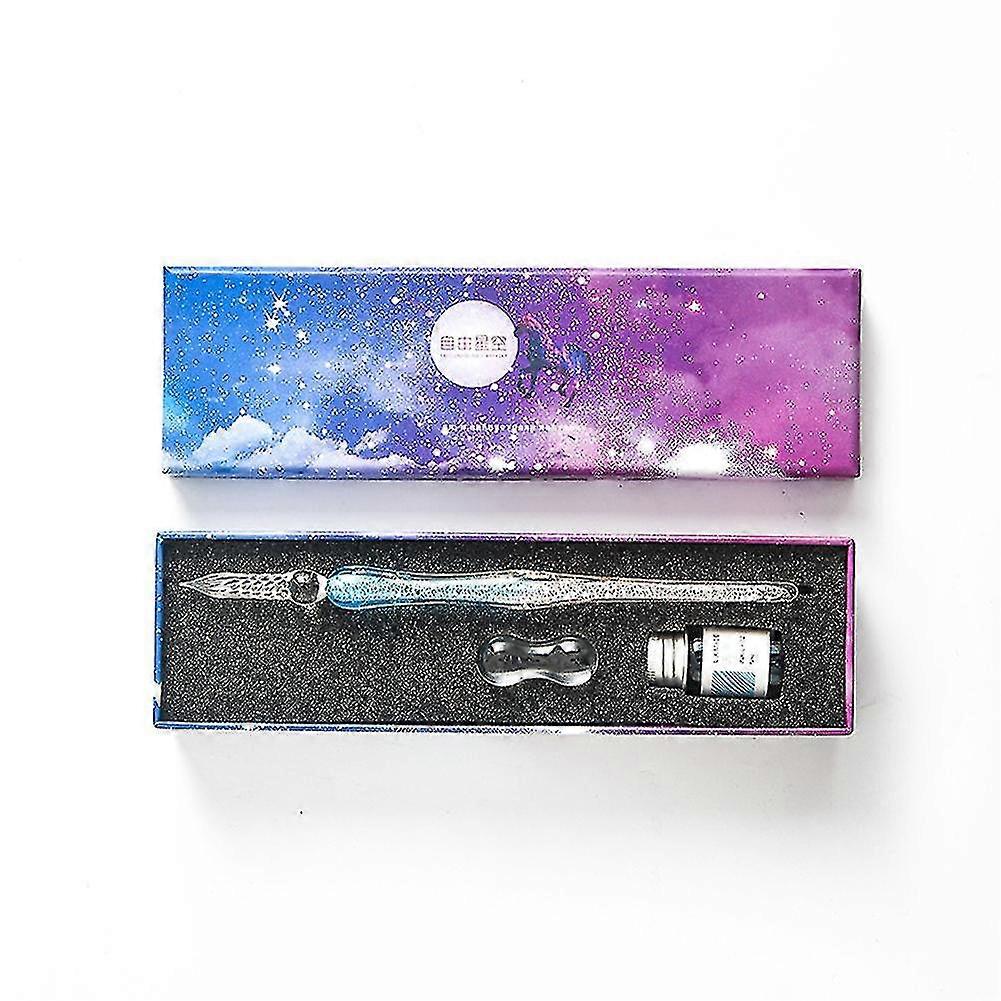 Calligraphy Glass Dip Pen Ink Set Multipurpose Colorful Ink Pen Portable Diy Markers Pen