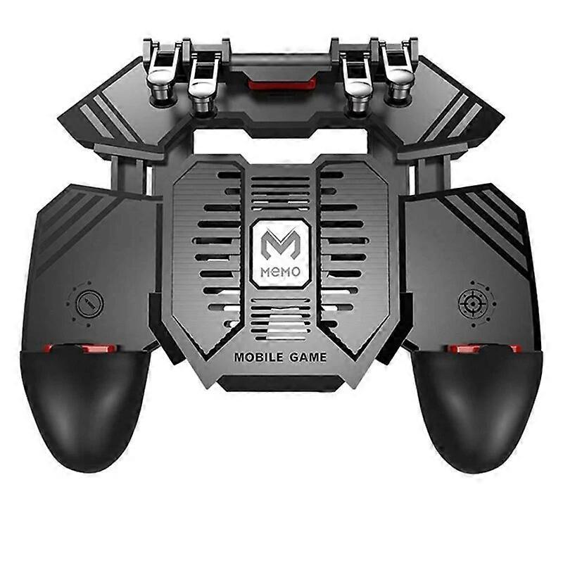AK77 Pubg Mobile Game Controller 6 Fingers with Fan Pubg Trigger Gamepad Joystick for Android Ios Game Pad Movil with Battery
