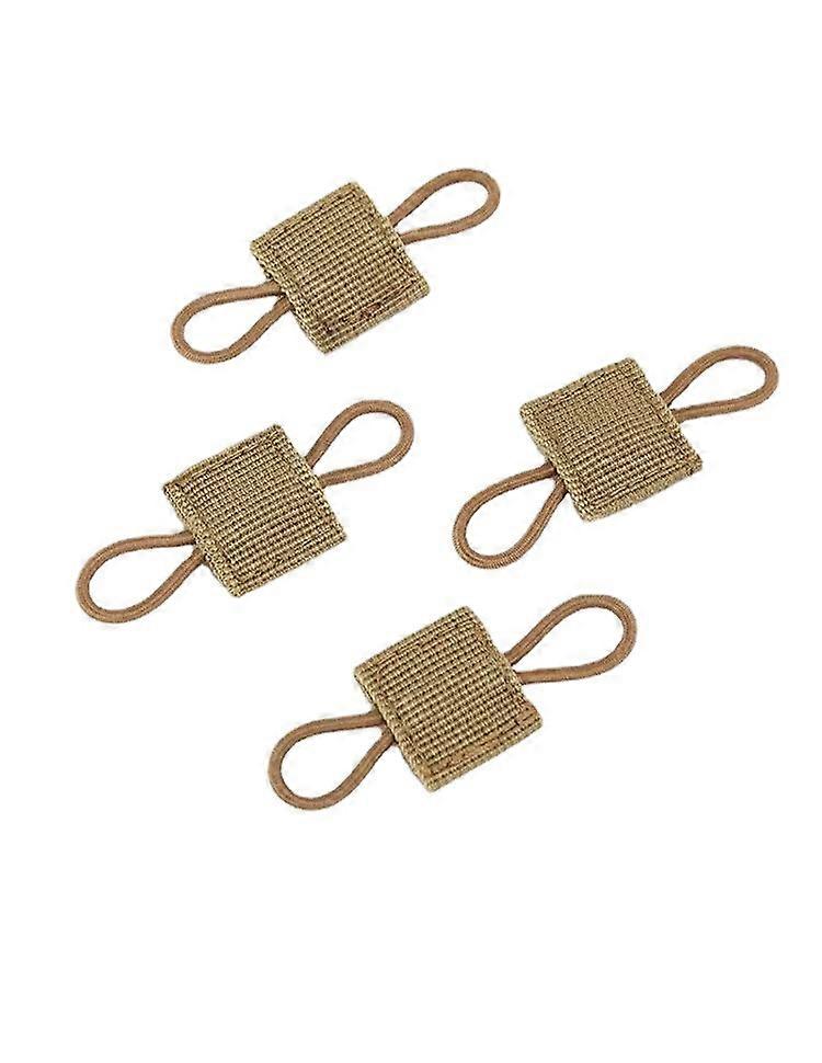 Ribbon Buckle Tactical Binding Retainer Outdoor Tool(Khaki-10pcs)