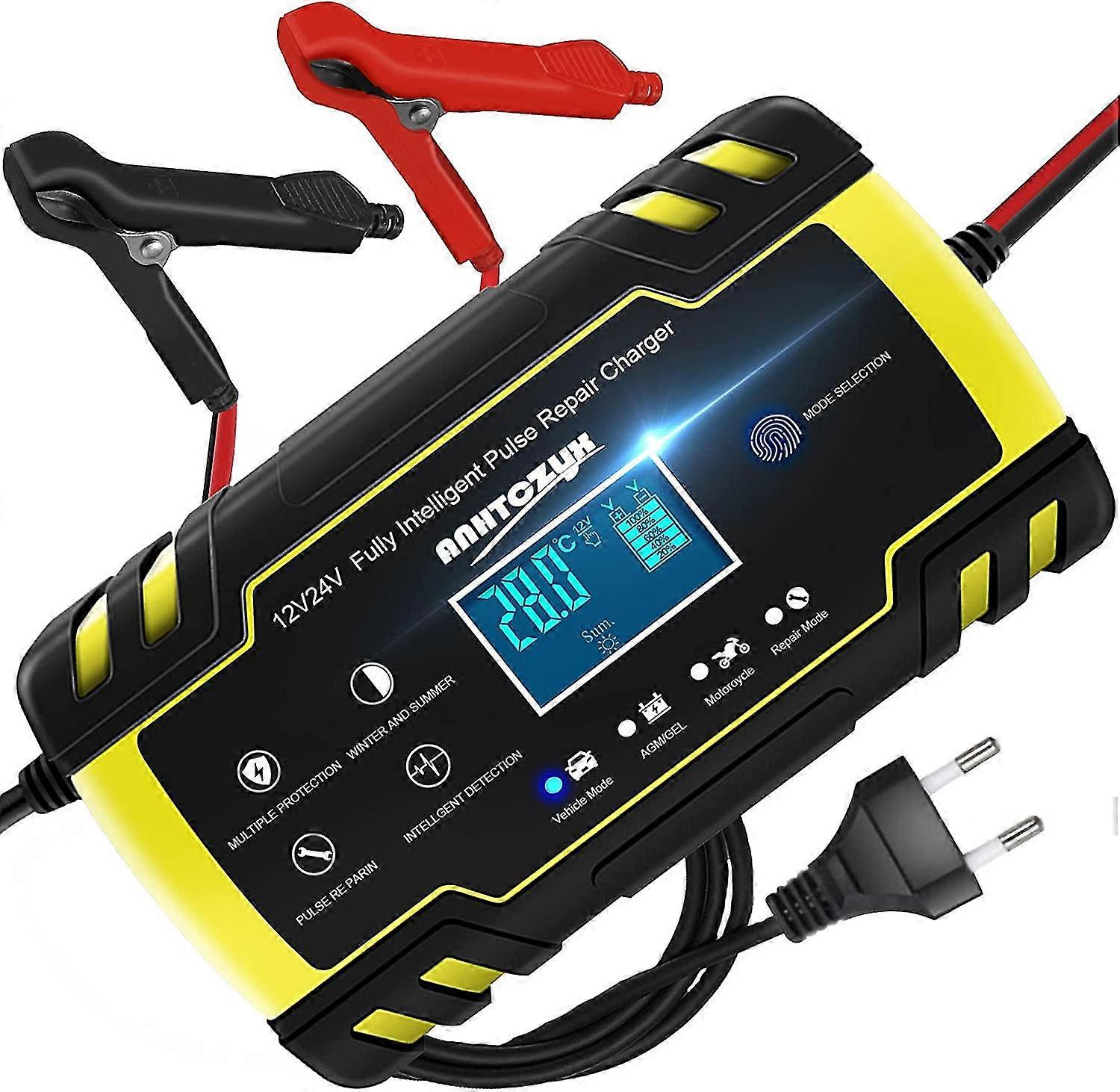 Car Battery Charger Lcd Screen Fully Automatic Multiple Protection