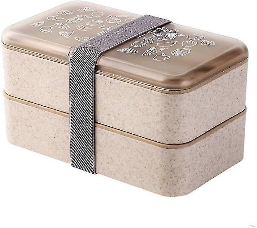 Box Lunch Box 2 Tiers Reusable Cutlery Japanese Style Lunch Boxes