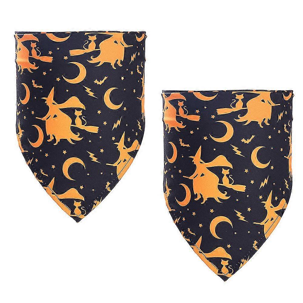 2 Pieces Halloween Pet Spit Towel Dog Toggle Single Layer Cat Decorative Scarf Bib