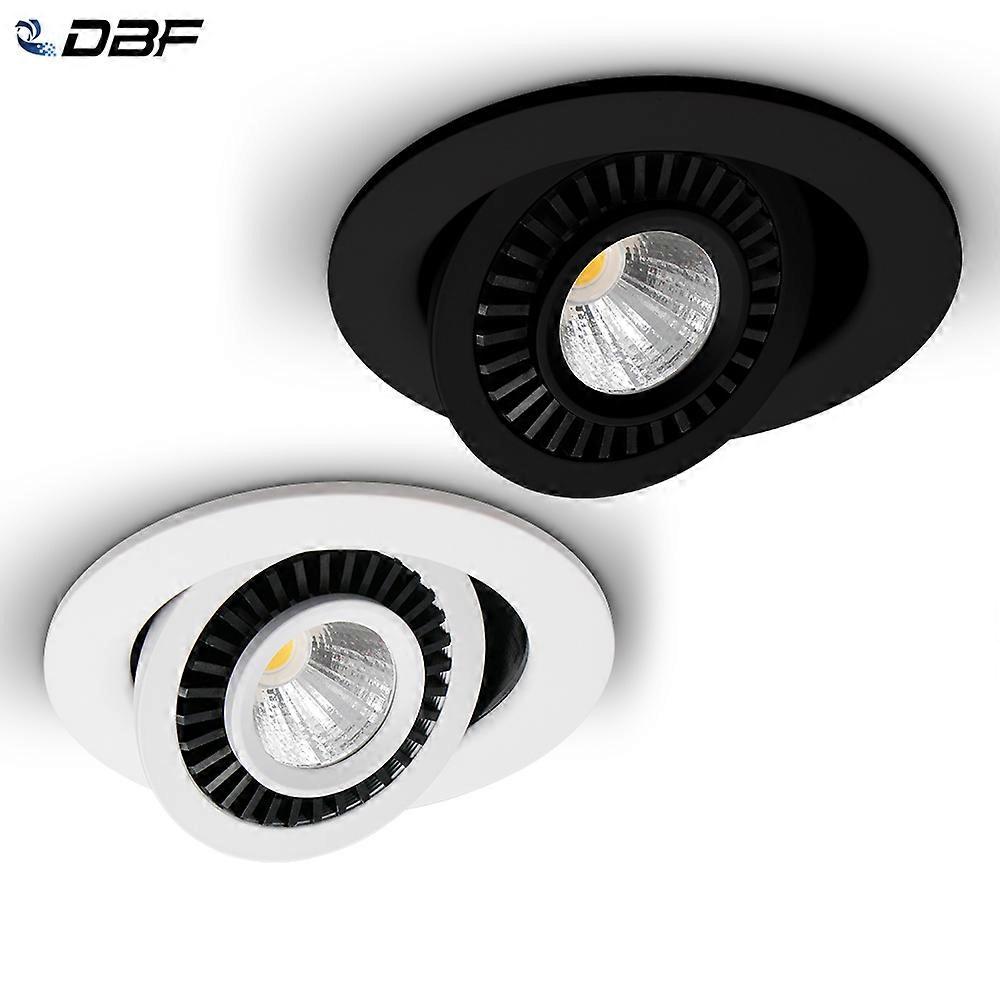 LED Downlight Recessed 360 Rotatable Ceiling Lamp 5W 7W 10W 12W 15W 18W COB Dimmable Round Black/White LED Ceiling Spot Lights