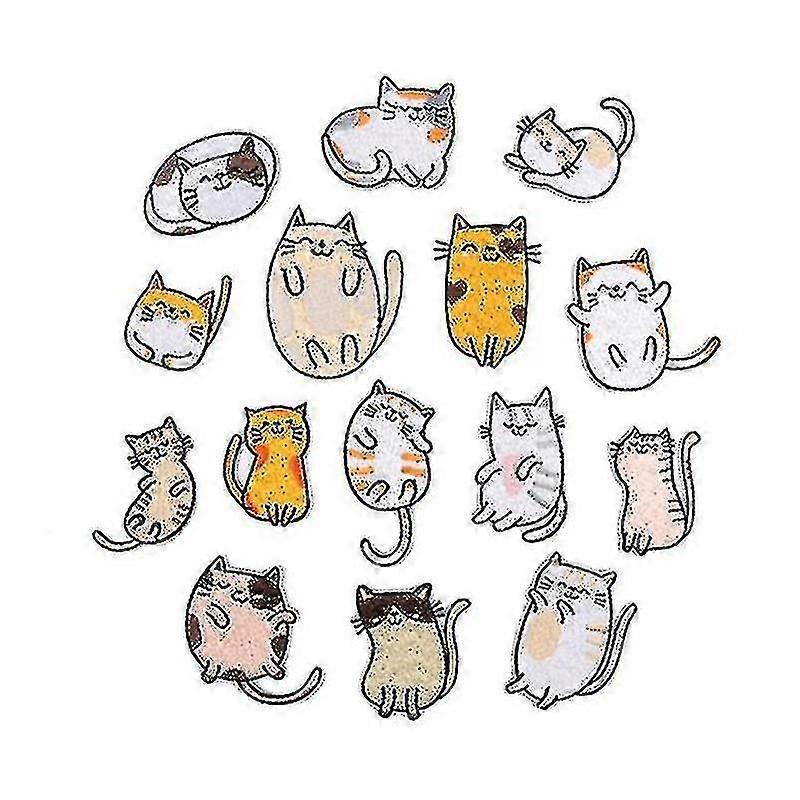 15 Pcs/set Cat Embroidery Cloth Stickers