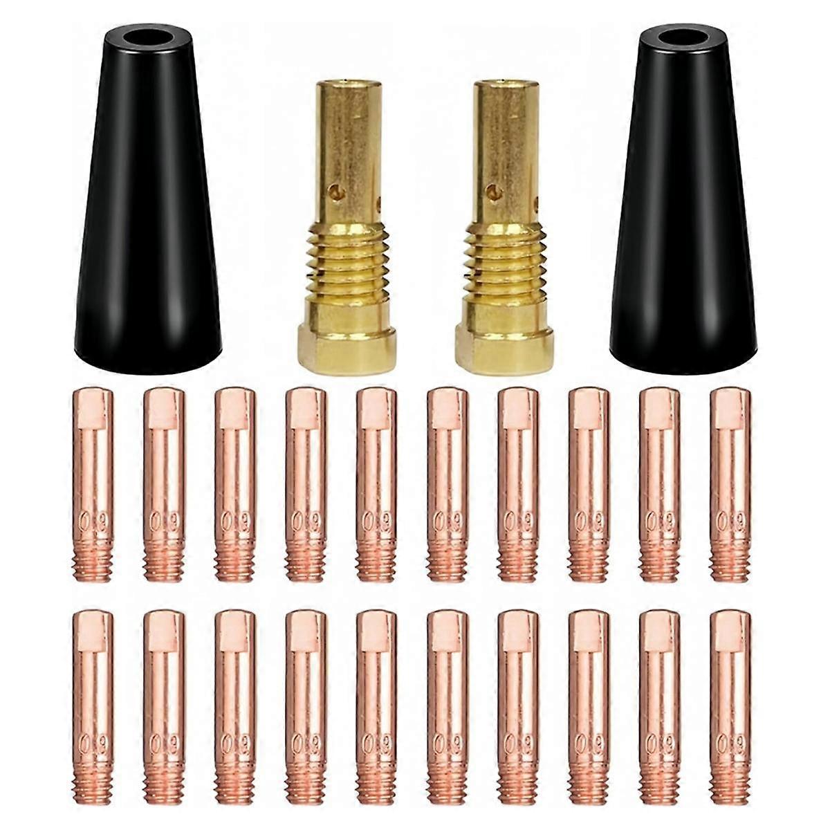 24 kpl Flux Core -kaasuttomia suuttimia hitsaukseen - lisävarustesarja, MIG-hitsaustarvikkeet (0,035 tuuman lisävarustesarja)