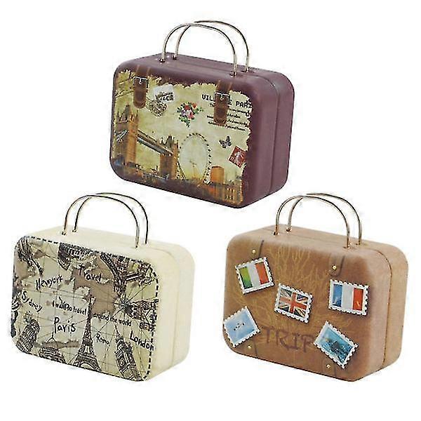 3pcs Handheld Tinplate Gift Boxes Beautiful Candy Boxes Gift Wrapping Boxes