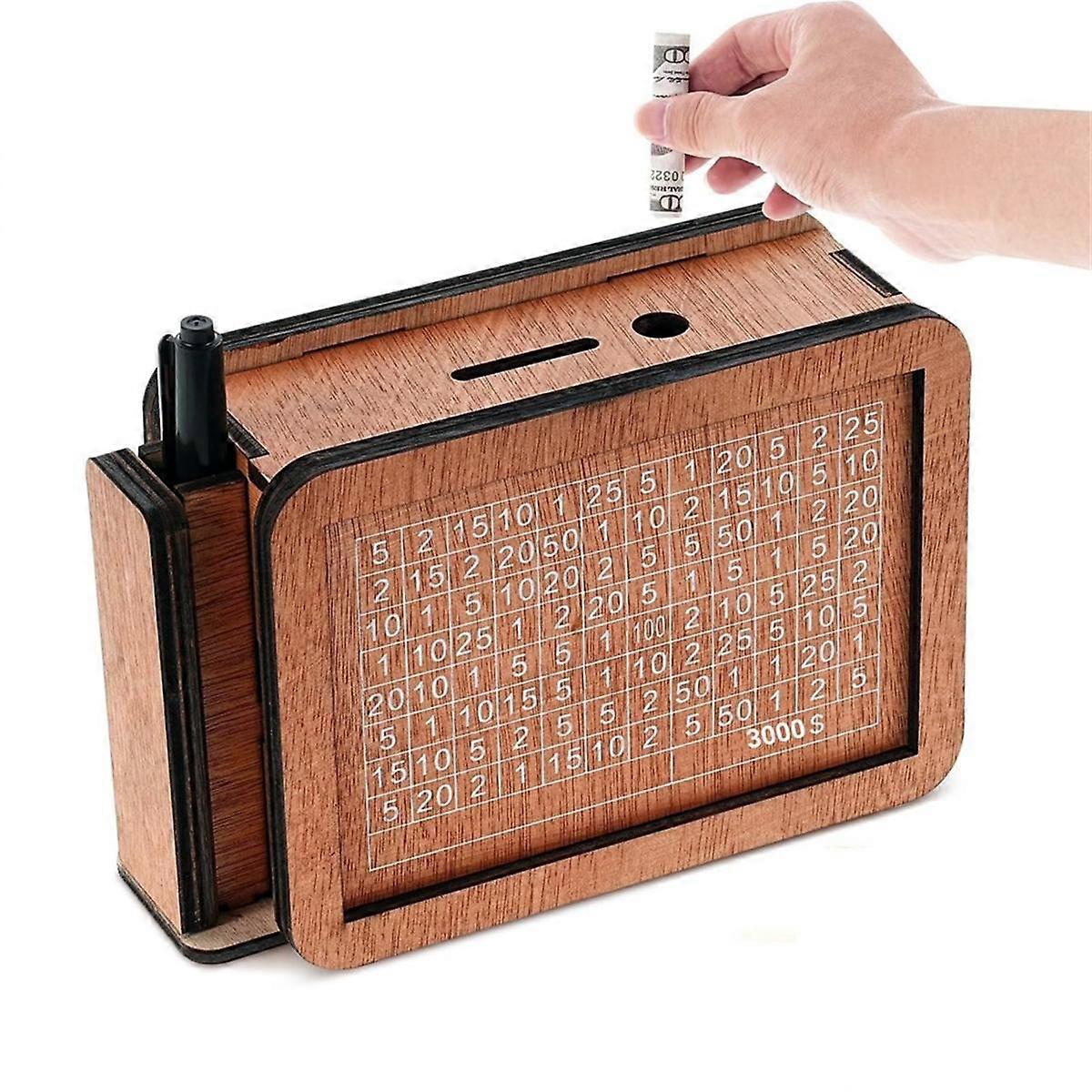 Ξύλινος Κουμπαράς με Σχέδιο Θησαυροφυλακίου Μετρητών, Ξύλινος Κουμπαράς, Ξύλινο Ταμιευτήριο Cash Vault, Κουμπαράς με Money C