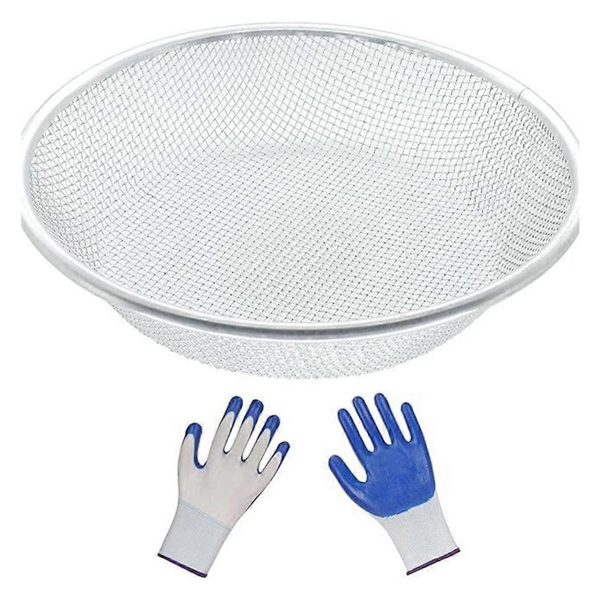 Stainless Steel Soil Compost Sieve for Capturing Soil Rocks & Sawdust Gardening Sand Compost Sieve Sandstone Sieve 2mm