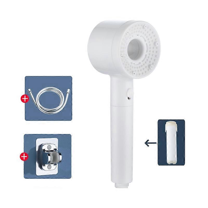 High-Pressure Handheld Shower Head  Kit White