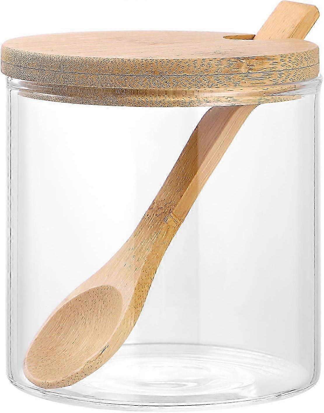 Nirvana Glass spice jar with lid and spoon, storage for kitchen spices