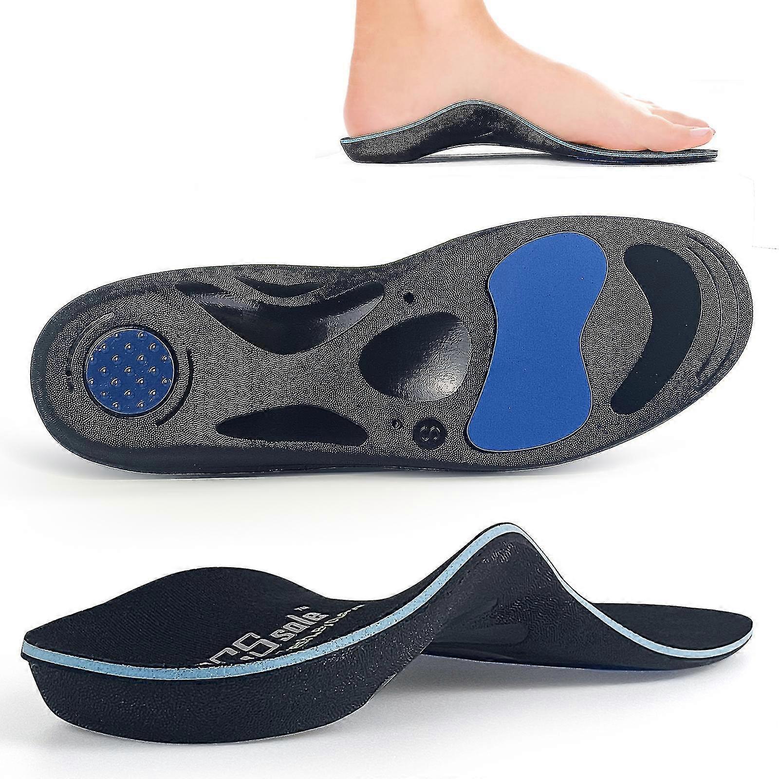 SULPO SPORT Orthopedische inlegzolen ideaal voor sport en dagelijks gebruik - Ademende, zachte, schokabsorberende inlegzolen voor heren en dames - Inlegzolen voor werkschoenen (Zwart, XXL (45-46 EU