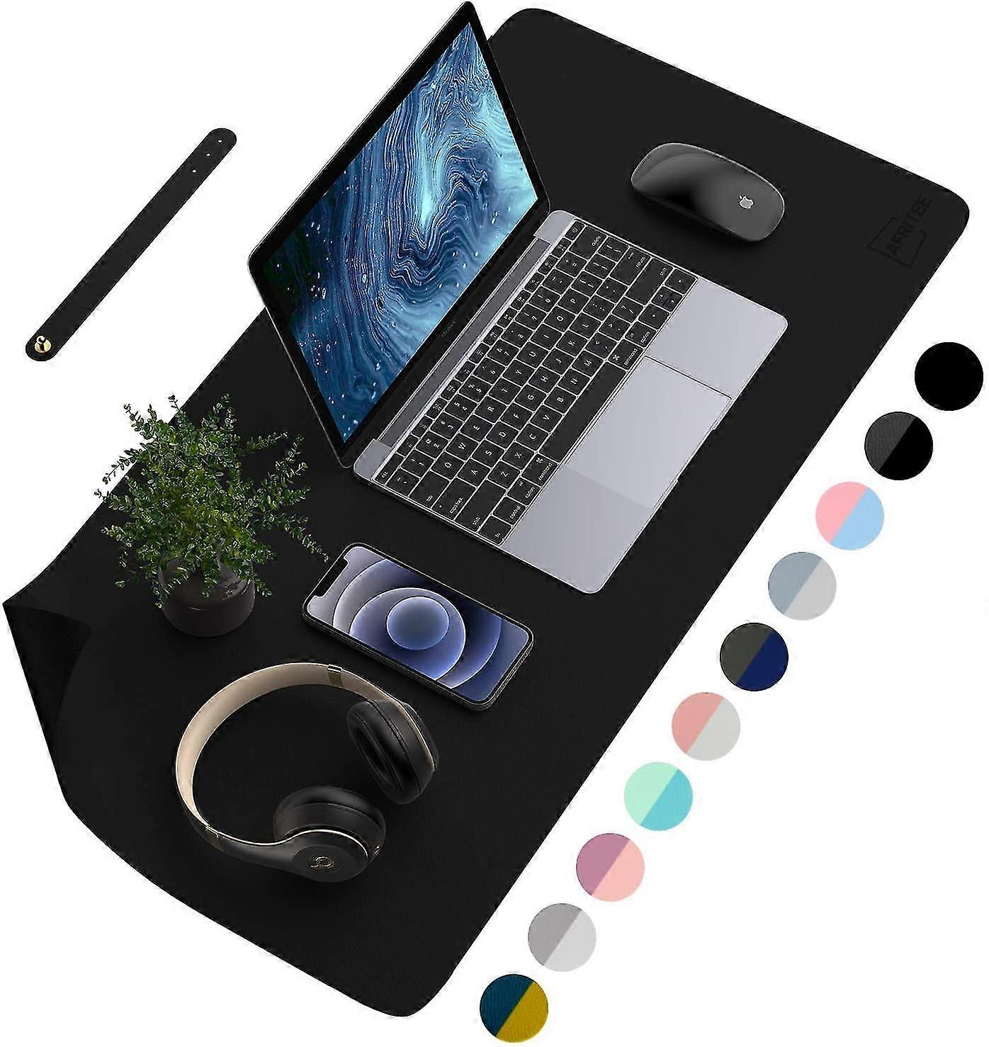 Desk Pad Protector Mat - Dual Side Pu Leather Desk Mat Large