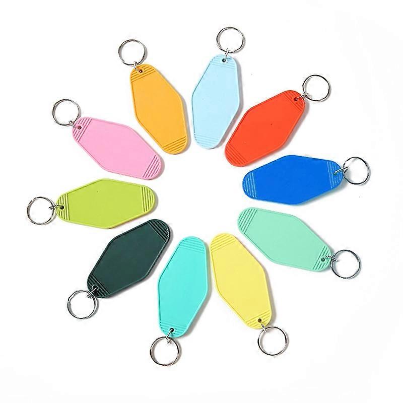 10Pcs Rhombus Hotel Key Tag Keychain Blanks Ornament Keychain DIY Keychain