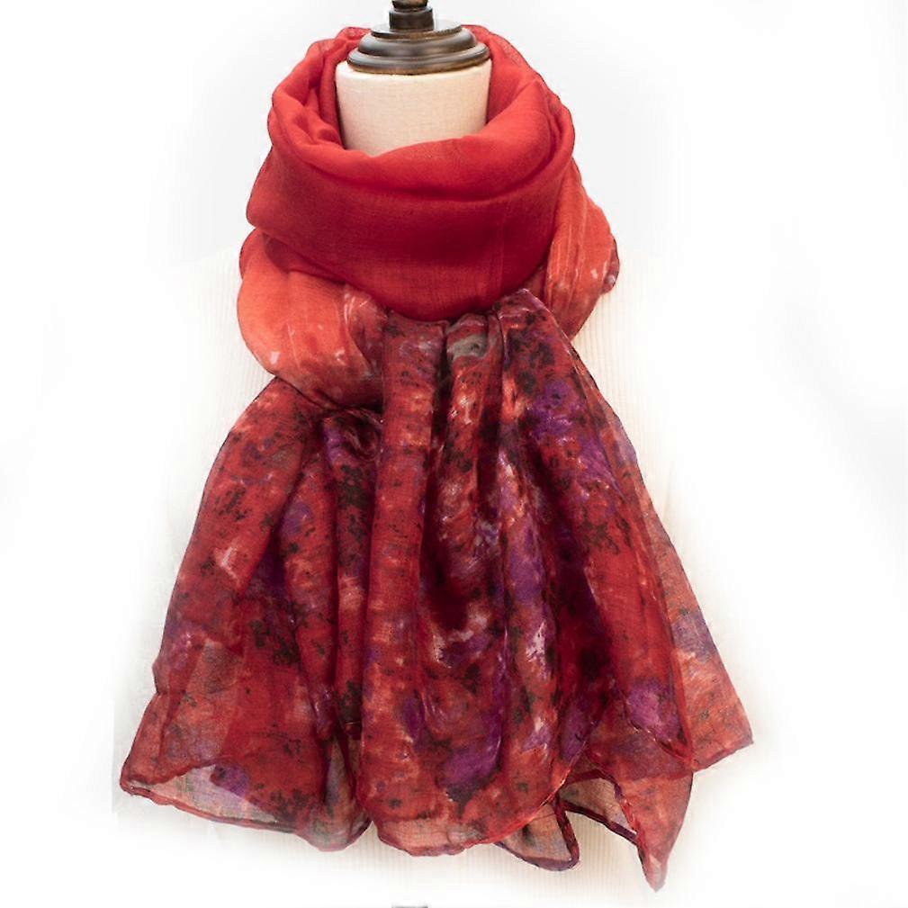 Decorative Scarf Travel Warm Beach Cover up Cotton Linen Shawl Wrap for Mom