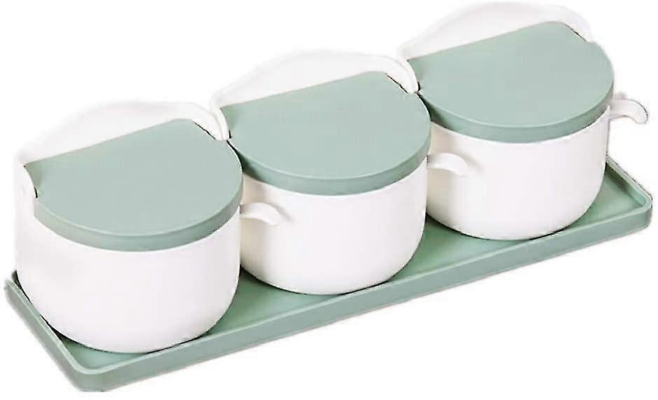 Creative Spice Jar Set Spice Box Kitchen Supplies With Lid Material Box Salt Shaker Spice Box Household Storage Box Green
