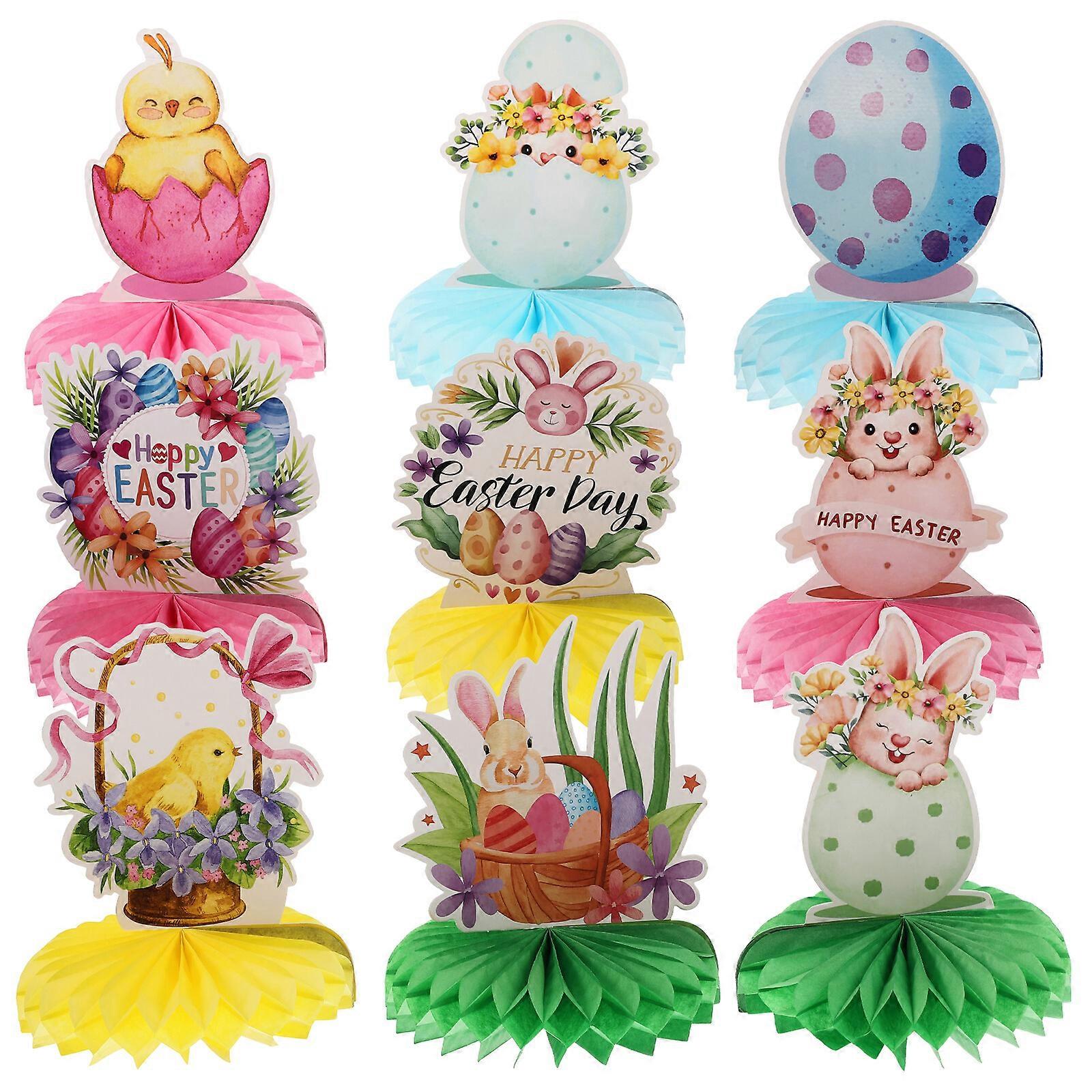 9 قطع عيد الفصح حزب قرص العسل القطع المركزية الديكور حزب لوازم سطح المكتب الإبداعية