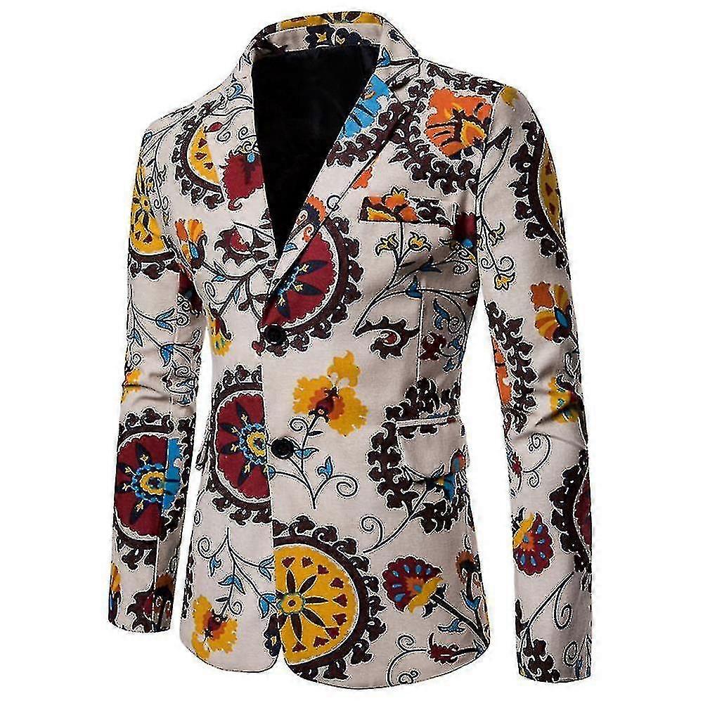 Men Ethnic Printed Slim Fit Party Blazer