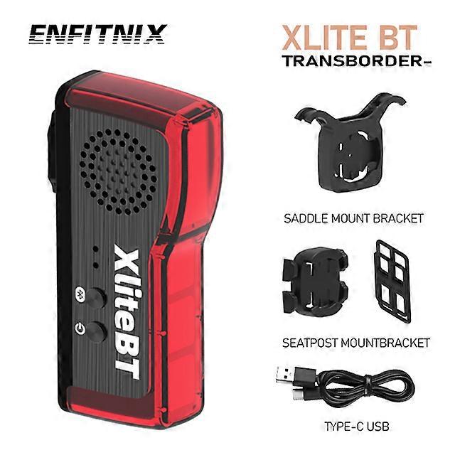 Bicycle Parts Enfitnix XliteBT Smart Tail Light With Thief Alarm Bike Rear Light USB Charge LED Night Warning Light Bluetooth Anti-thief Alarm