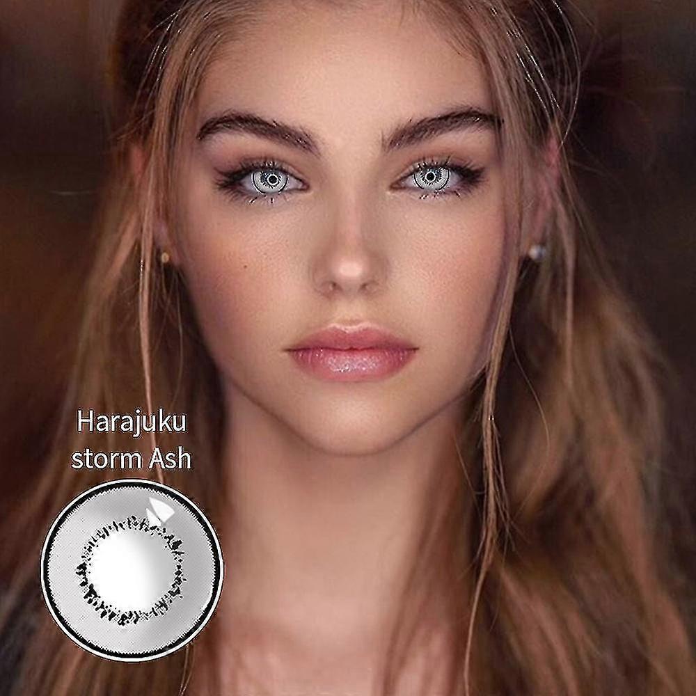 1 paio (2 pezzi) cosmetici lenti a contatto lenti a contatto per occhi forniture di bellezza Grigio tempesta