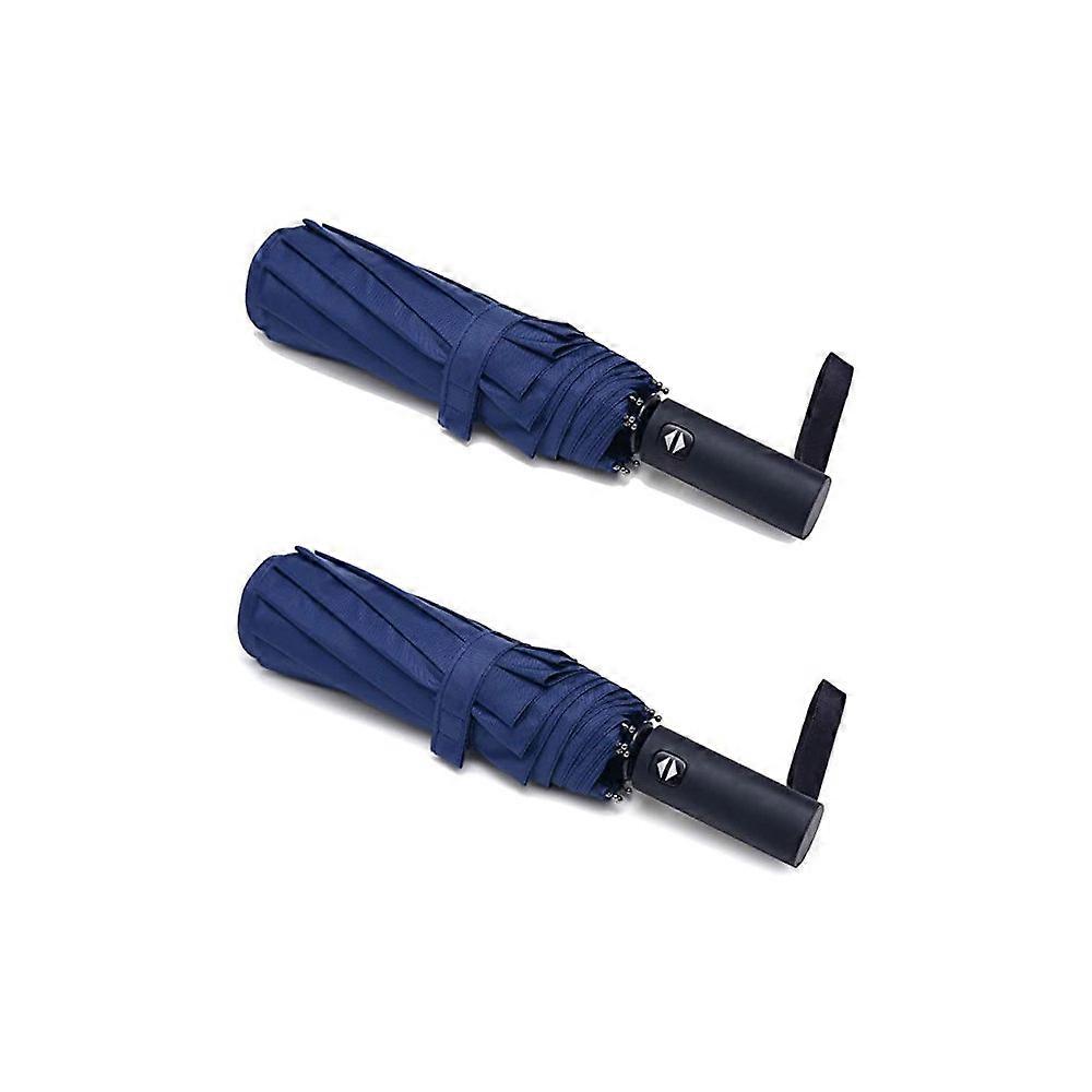 PFFY 2 PACKS Travel Umbrella Windproof8 RIBS Auto Open & Close Collapsible Folding Small Compact Umbrella for Rain