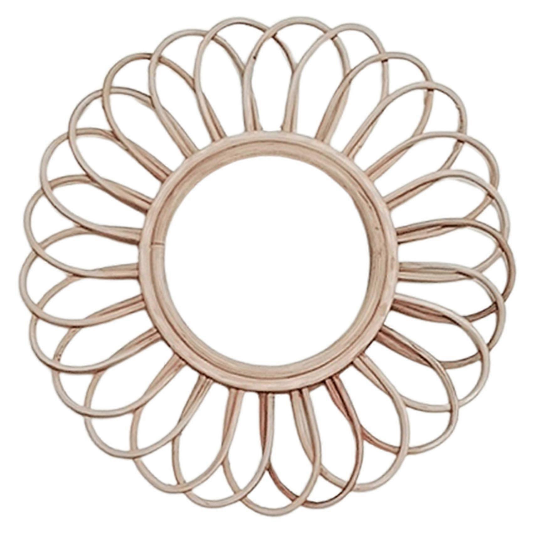 Decor Mirror Hanging Mirror Rattan Circular Dressing Makeup Mirrors