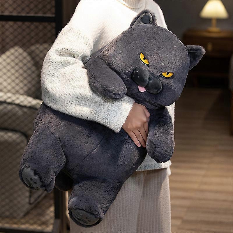 Fat Cat Plush Stuffed Animals Toy Lifelike Black Cat Toy for Boys and Girls Children Xmas Birthday GiftStuffed Animals