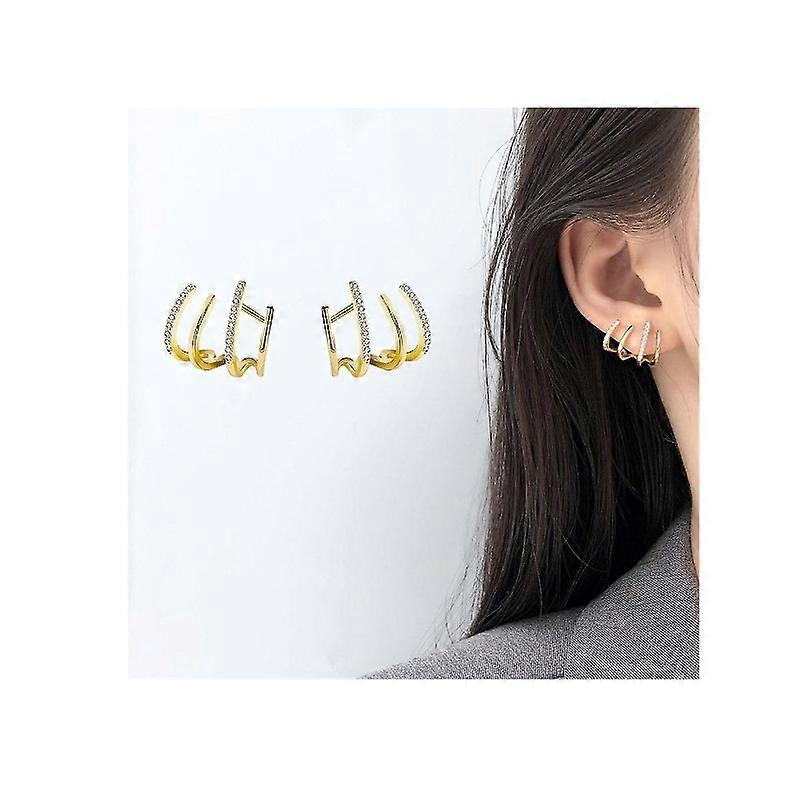 Stud Earrings Shiny Four Claws Earring Gifts