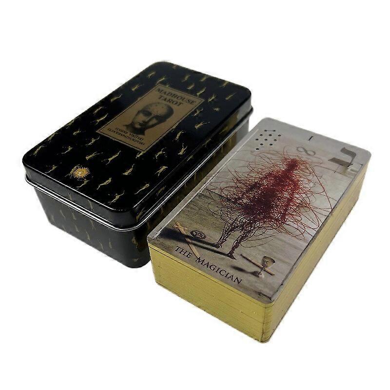 Tarot cards white-plated Edge in Metal Tin Box 10cm*6cm board games with paper manual