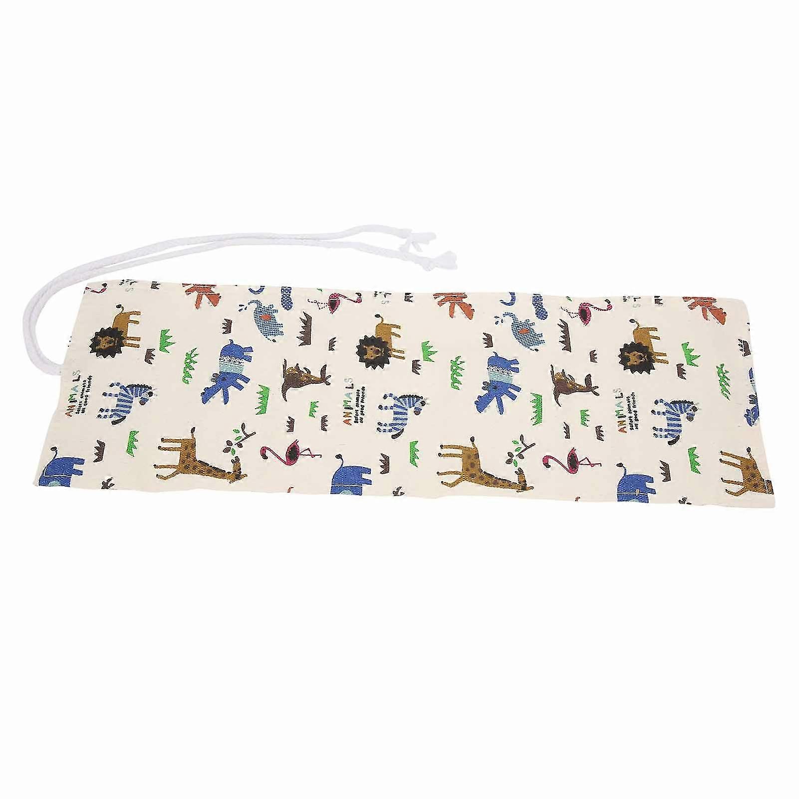 Pencil Wrap Animal Pattern Portable Practical Pen Storage Pouch for Student Painter48 Holes