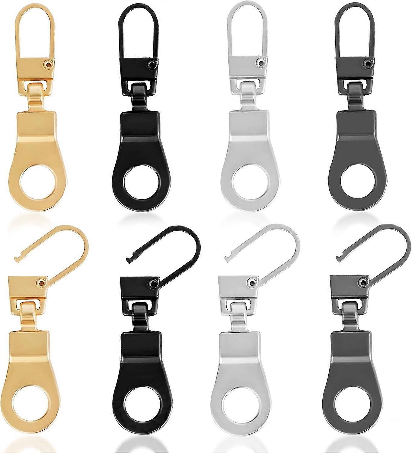 8 Pieces Zipper Pull Replacement, Detachable Zipper Pull Replacement Slider Kit for Man Boots Backpack