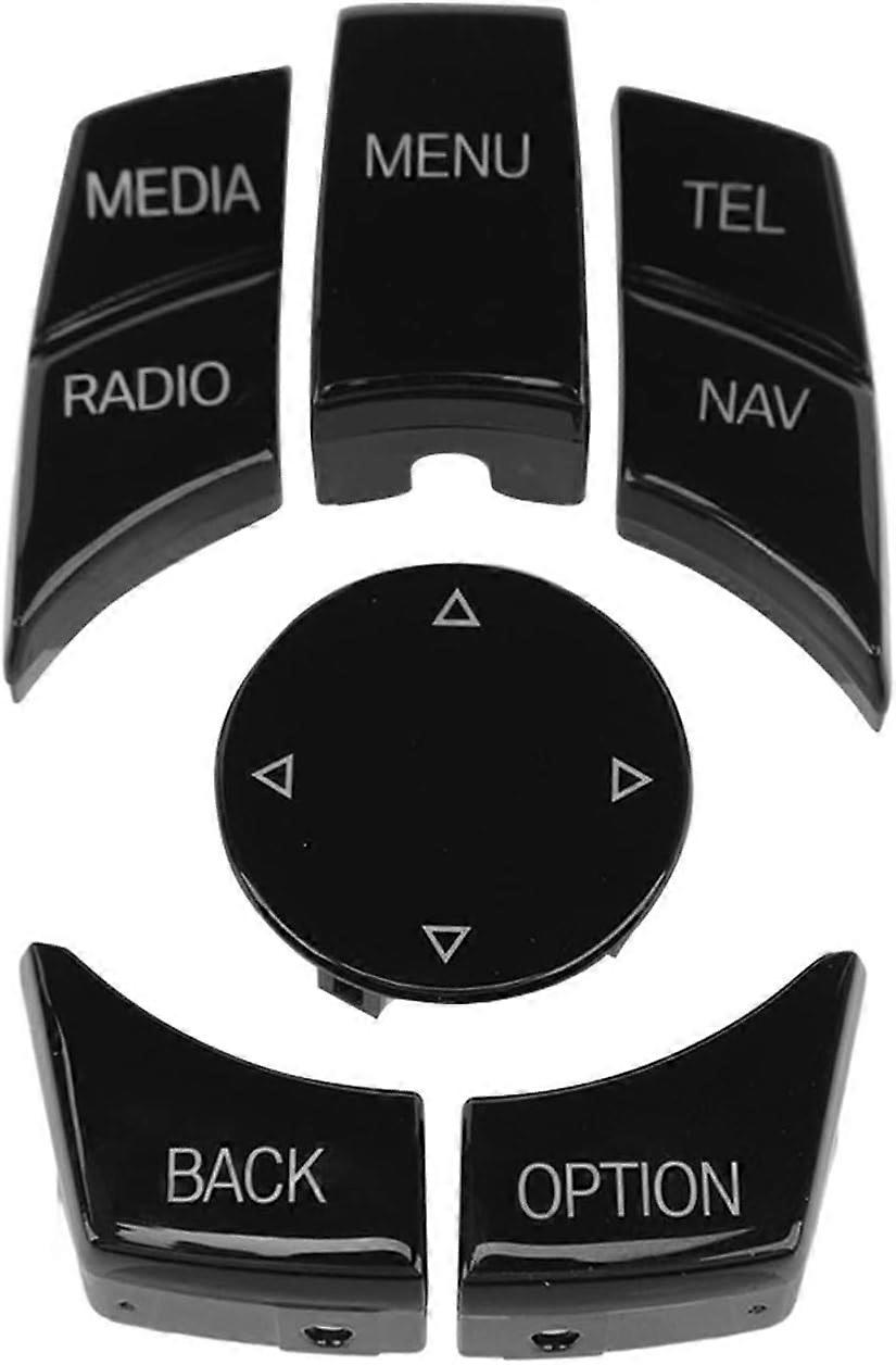 Car Multimedia Control Button, Center Multimedia Control Button Perfect Match Easy Using Clear Words Exquisite Surface for 1 3 5 6 Series (Matte Black
